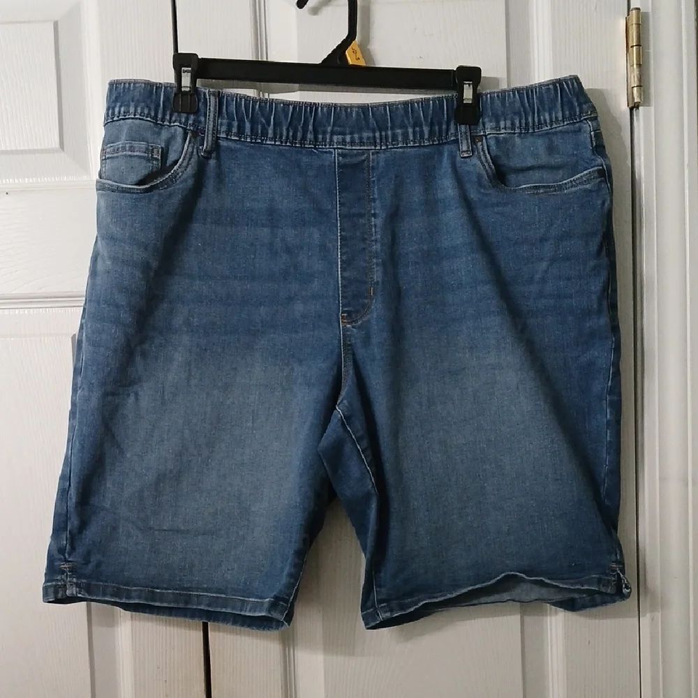 Croft & Barrow elastic waist Blue Denim Shorts Sz XXL NWOT